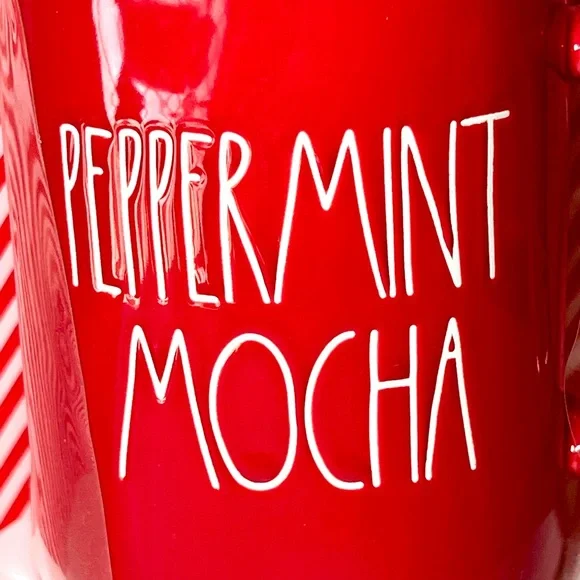 Rae Dunn Red Peppermint Mocha Mug with Whipped Cream Top Lid Festive Holiday - Picture 2 of 8